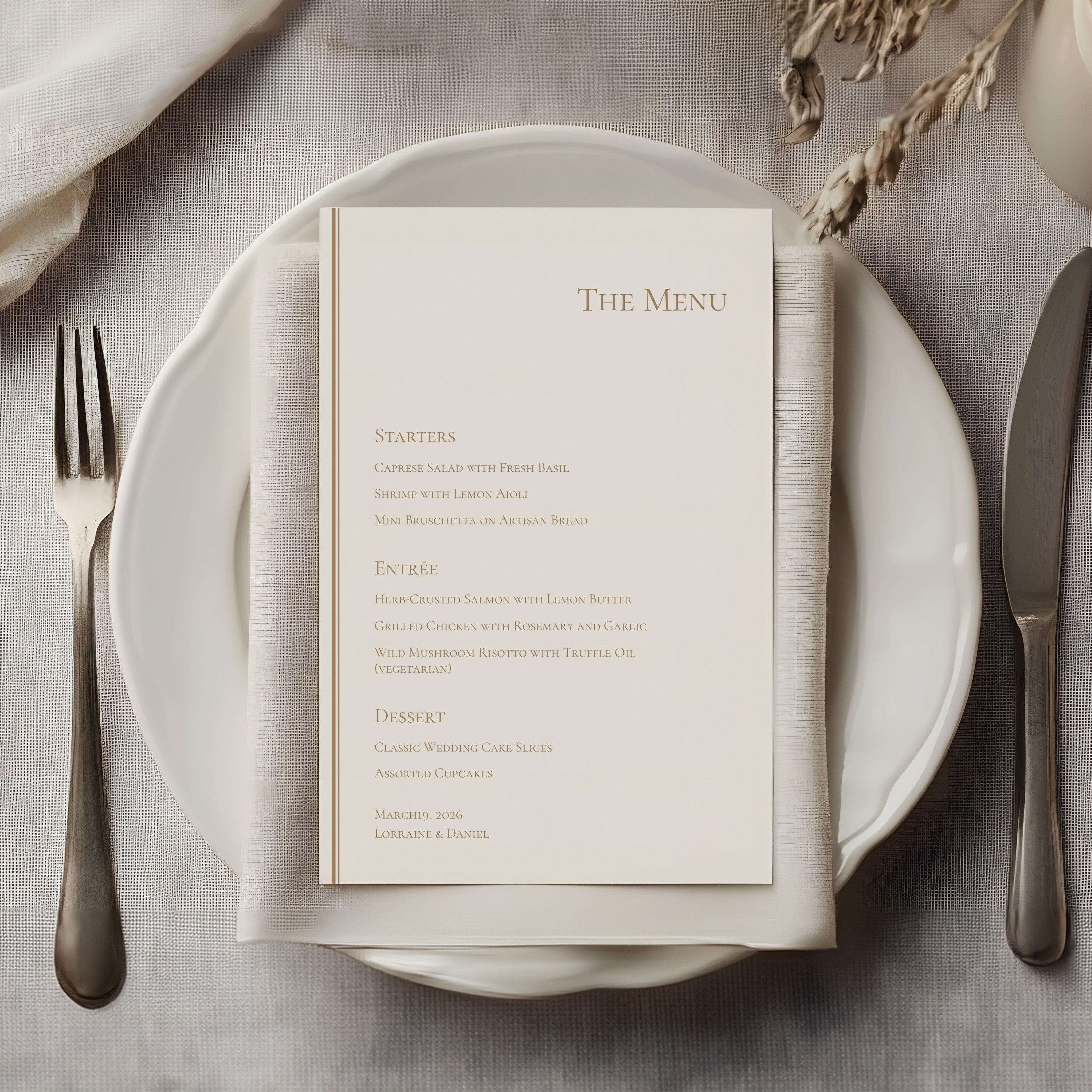 Wedding Menus