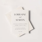 Plantilla clásica de invitación de boda con serifa | Atemporal y elegante