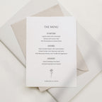 Menu card with a minimalist design on a light background