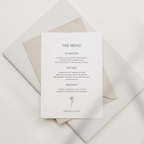 Floral Line Serif Wedding Menu