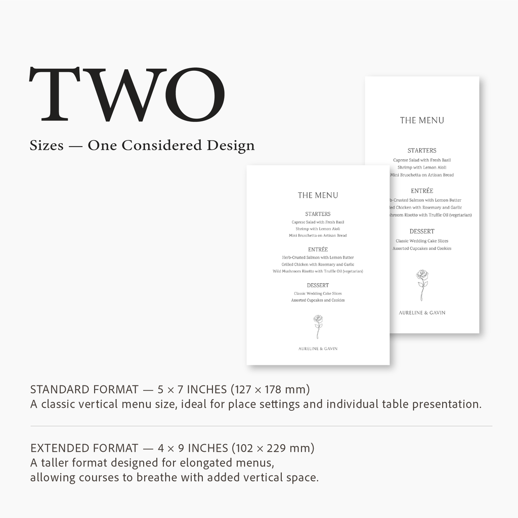 Floral Line Serif Wedding Menu