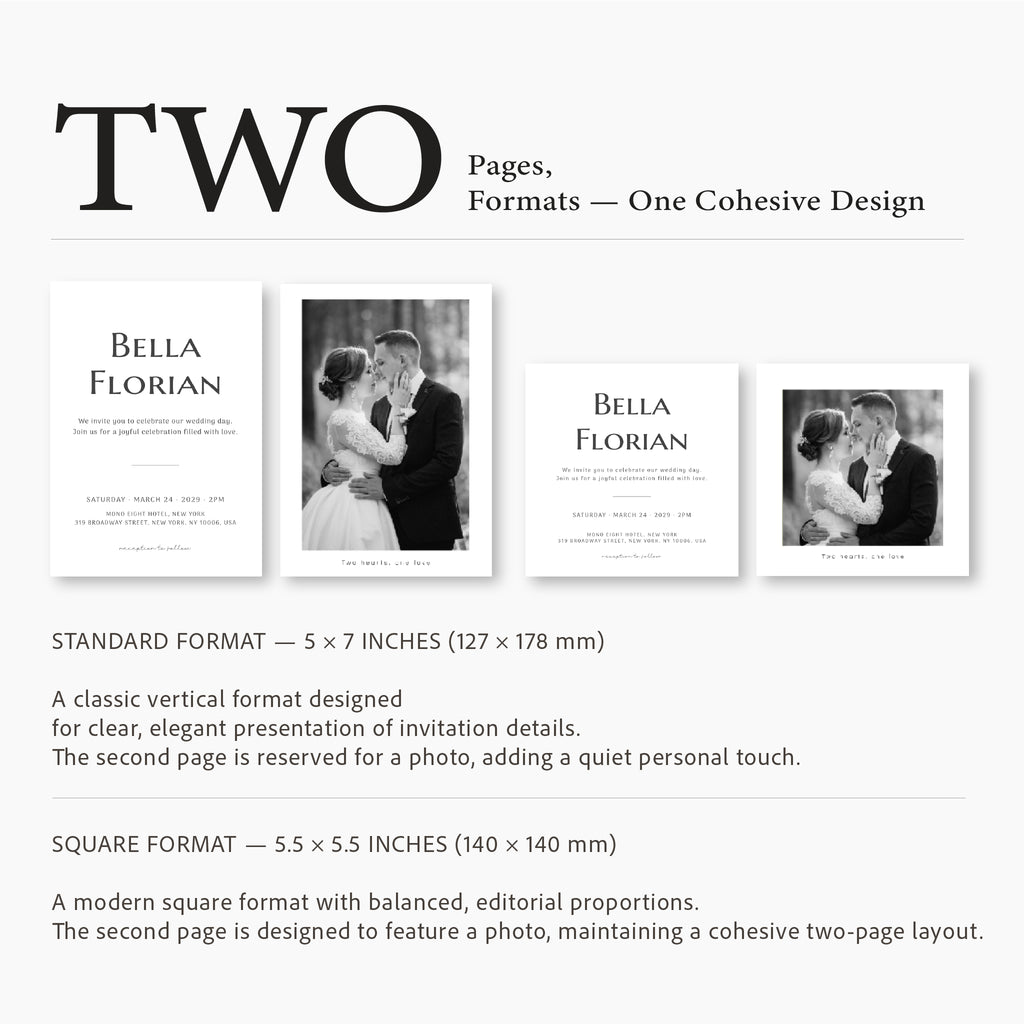 Plantilla de invitación de boda clásica y suave | Texto editable