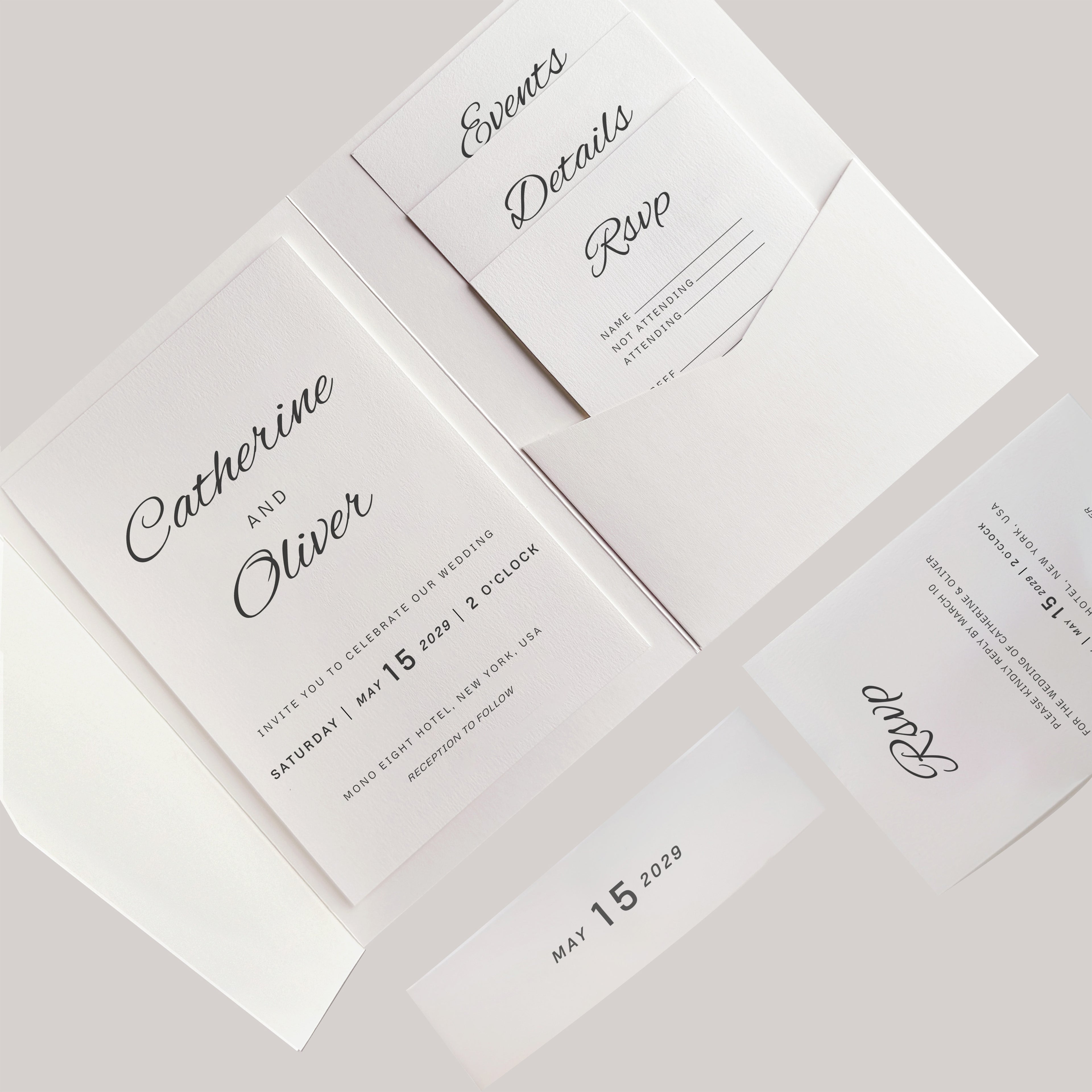 Timeless Cursive Wedding Invitation Suite