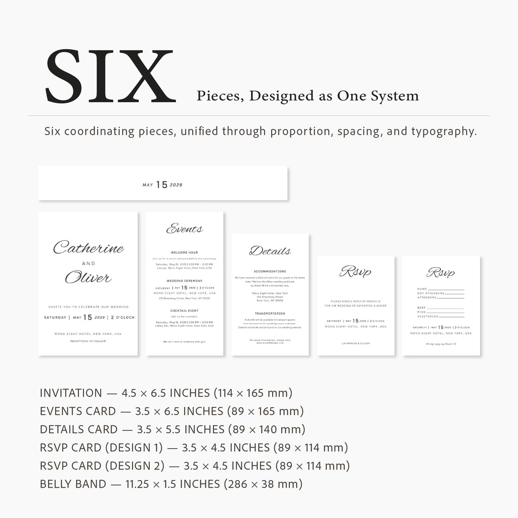 Timeless Cursive Wedding Invitation Suite