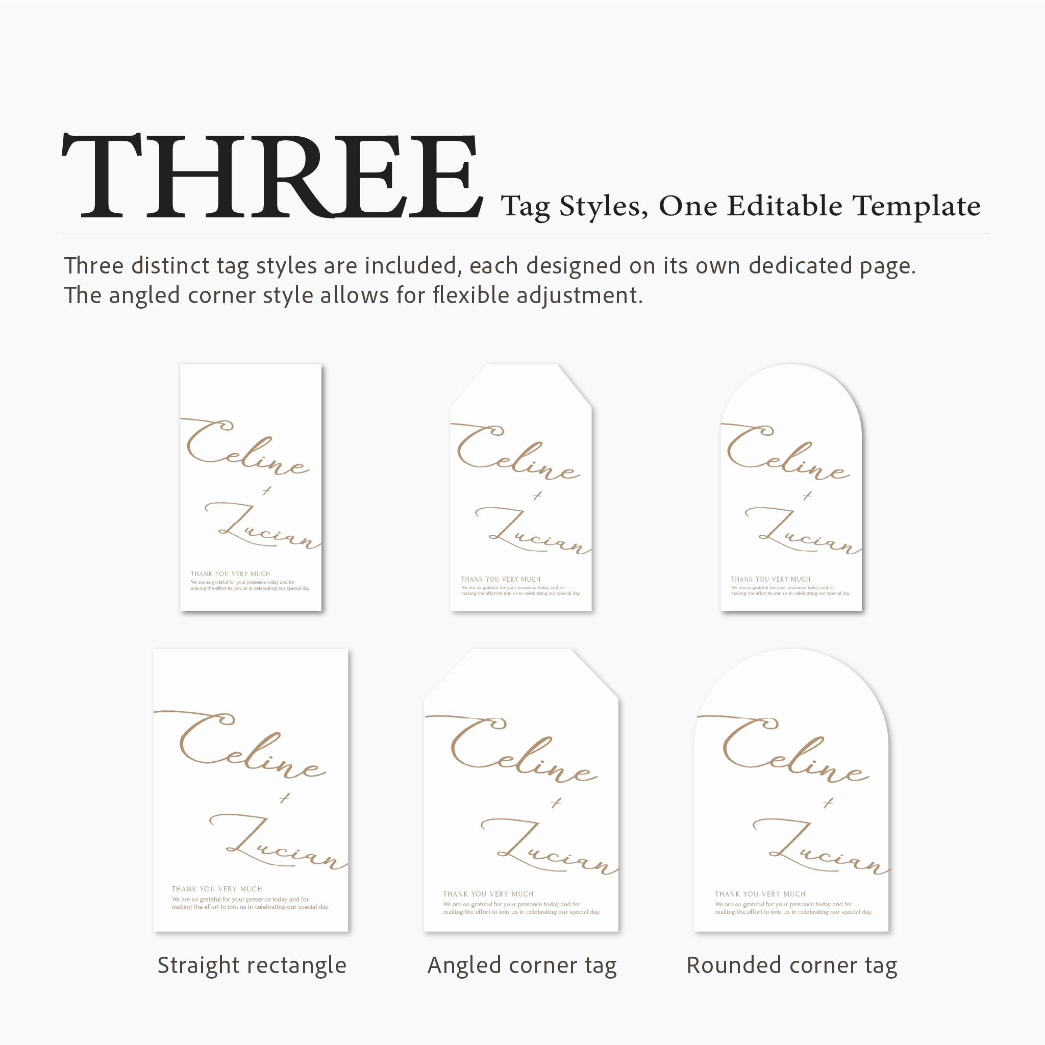 Signature Name Thank You Favor Tag