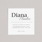 Minimal wedding Square invitation featuring mixed serif and script typography with strong name hierarchy and centered layout