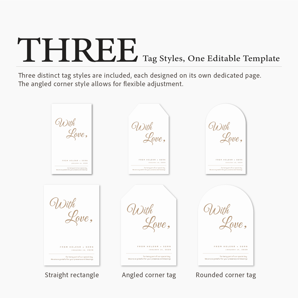 Modern Script Thank You Favor Tag