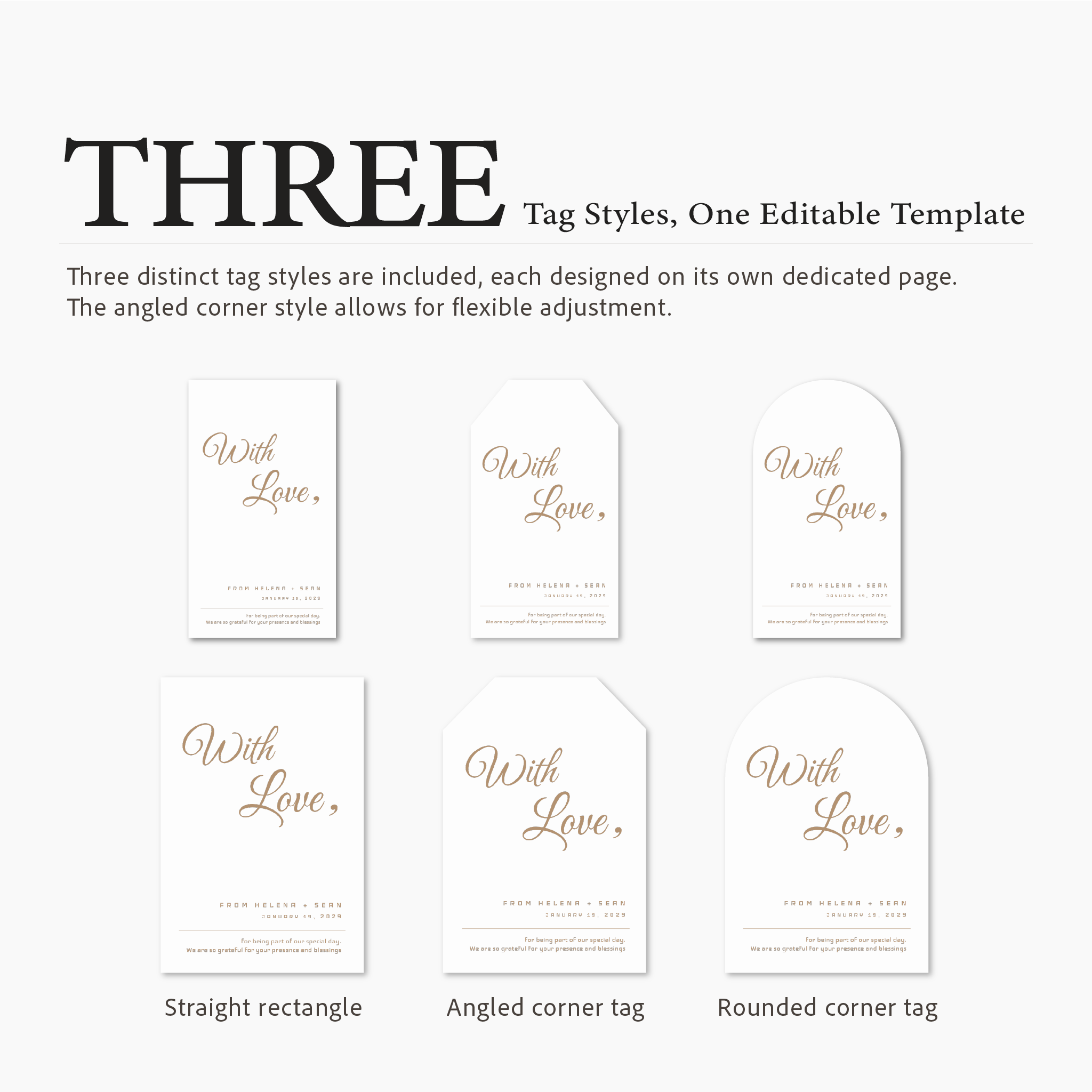 Modern Script Thank You Favor Tag