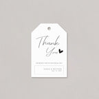 Minimal wedding thank you favor tag featuring elegant handwritten typography