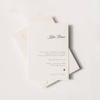Wedding invitation card with envelope on a white background