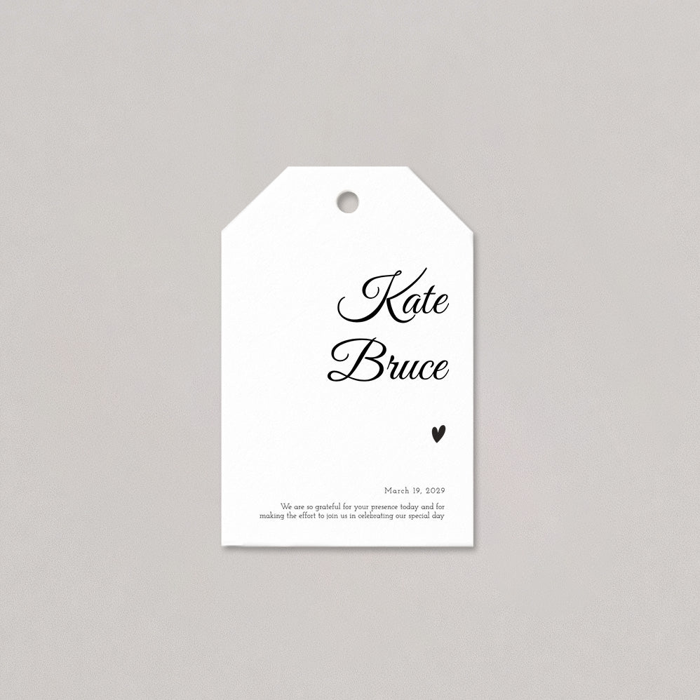 Signature Heart Thank You Favor Tag