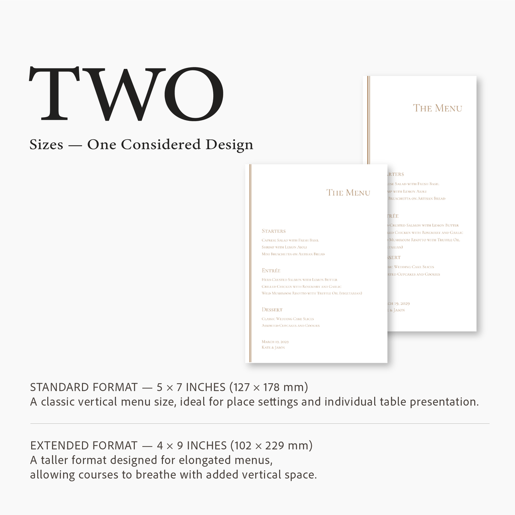 Soft Structure Wedding Menu