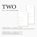 Soft Structure Wedding Menu