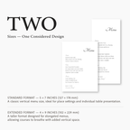 Timeless Type Wedding Menu