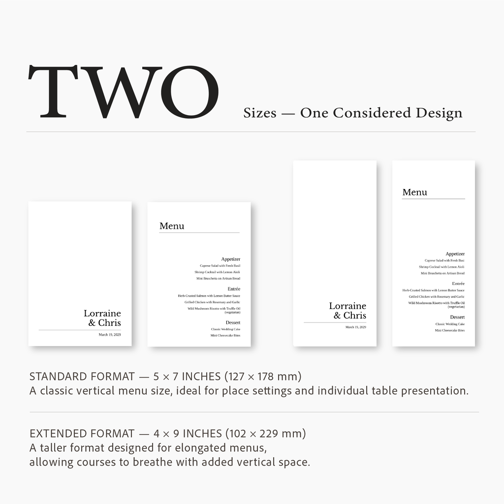 Editorial Serif Wedding Menu