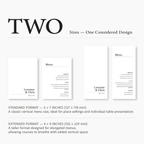 Editorial Serif Wedding Menu