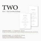 Balanced Frame Wedding Menu