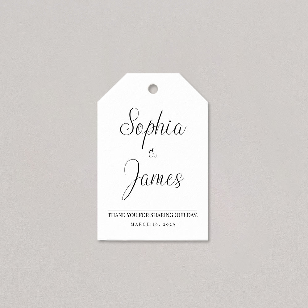 Chic Script Thank You Favor Tag