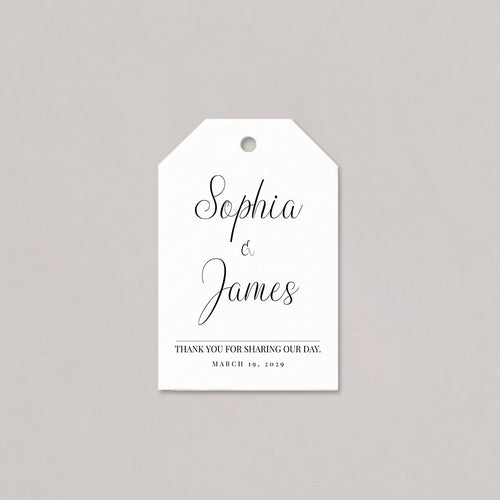 Chic Script Thank You Favor Tag
