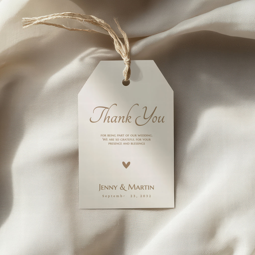 Templett online editing tutorial for a minimalist wedding thank you tag