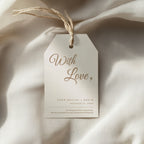 Video showing easy text editing of a minimalist wedding favor tag template