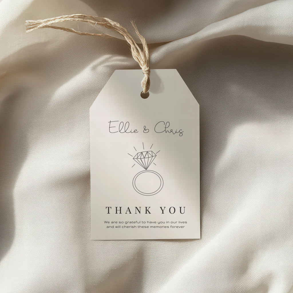 Diamond Ring Thank You Favor Tag