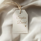 Online editing process of a refined minimalist wedding thank you tag template