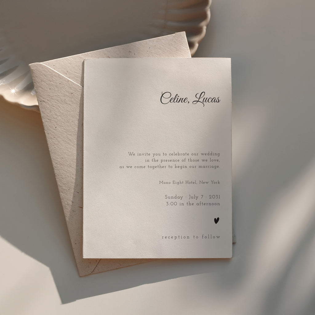 Video tutorial showing how to personalize a neutral wedding invitation template