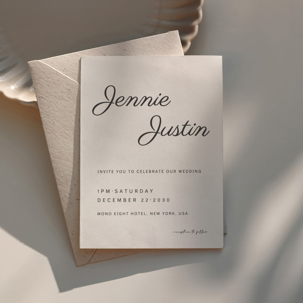 Templett demo showing how to customize a modern wedding invitation design