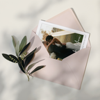 Templett screen recording of editing a minimalist wedding thank you card template with final styled mockup reveal