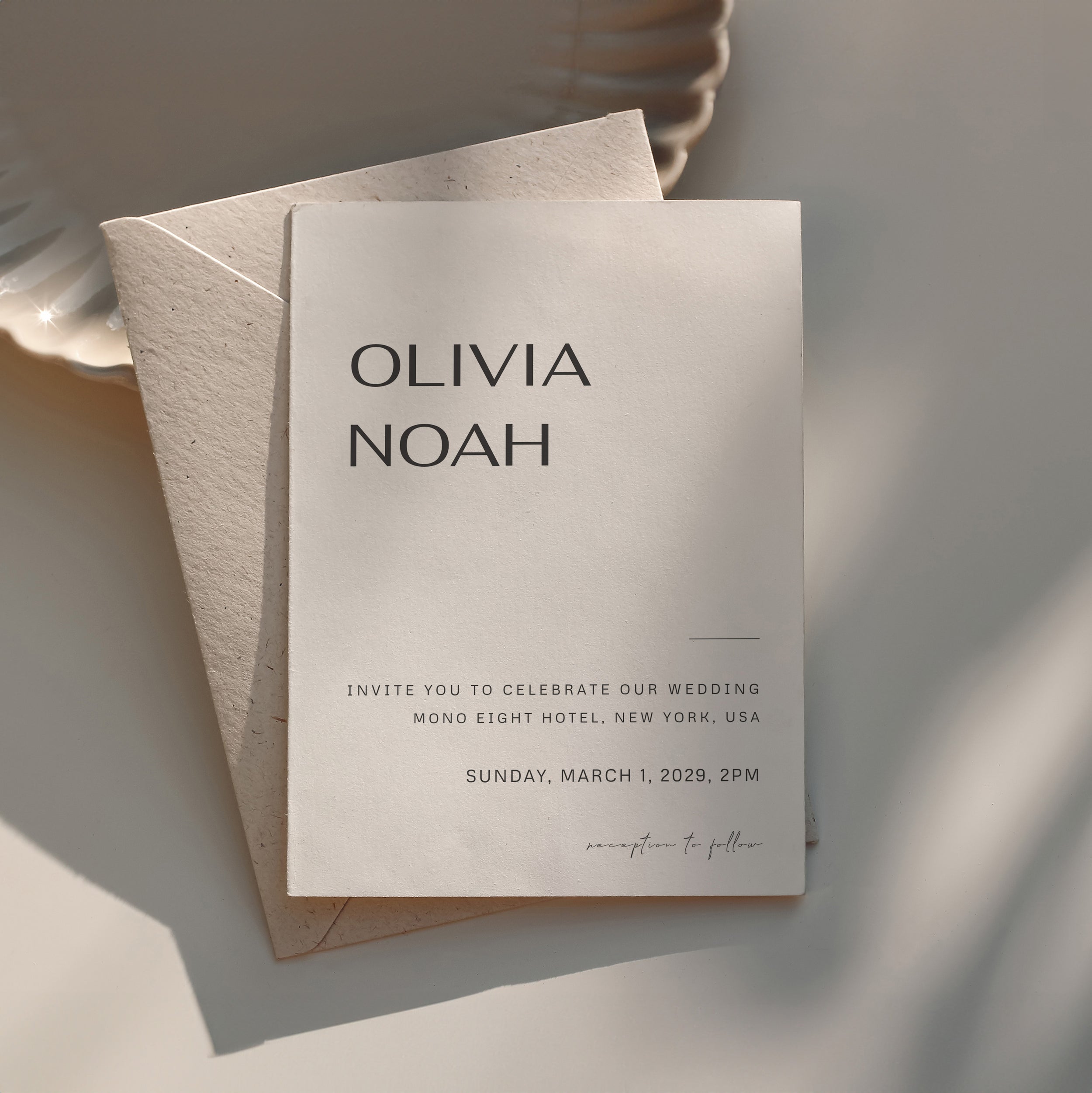 Screen capture of updating typography on a minimalist wedding invitation design