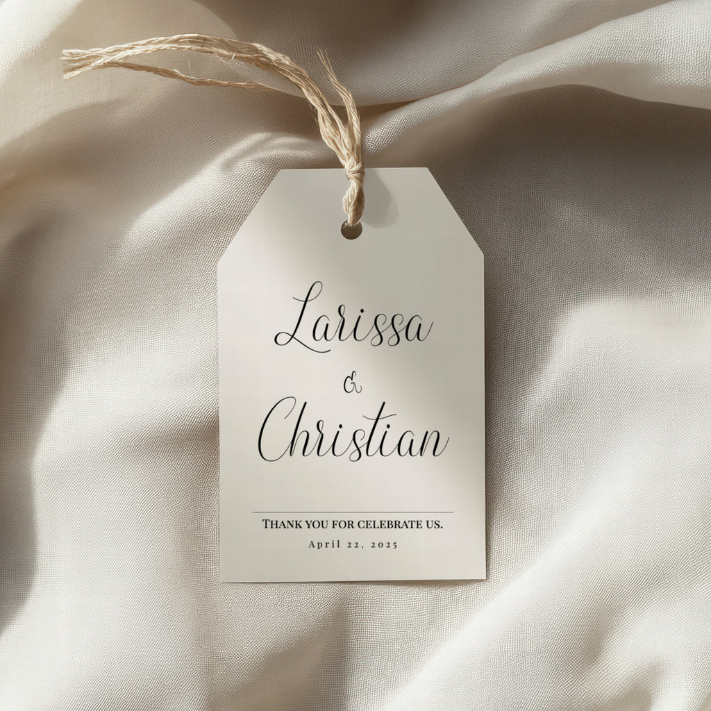 Chic Script Thank You Favor Tag
