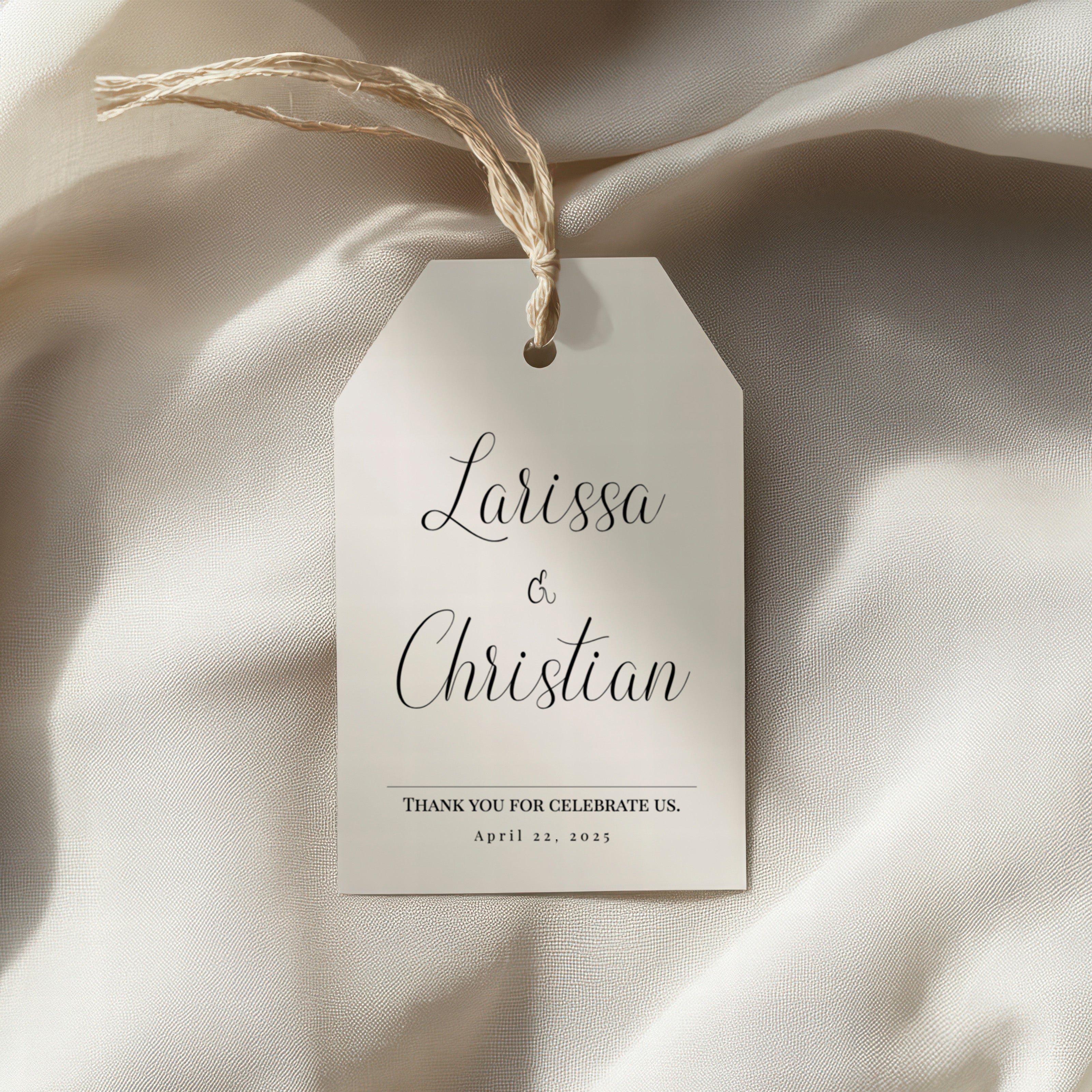 Chic Script Thank You Favor Tag